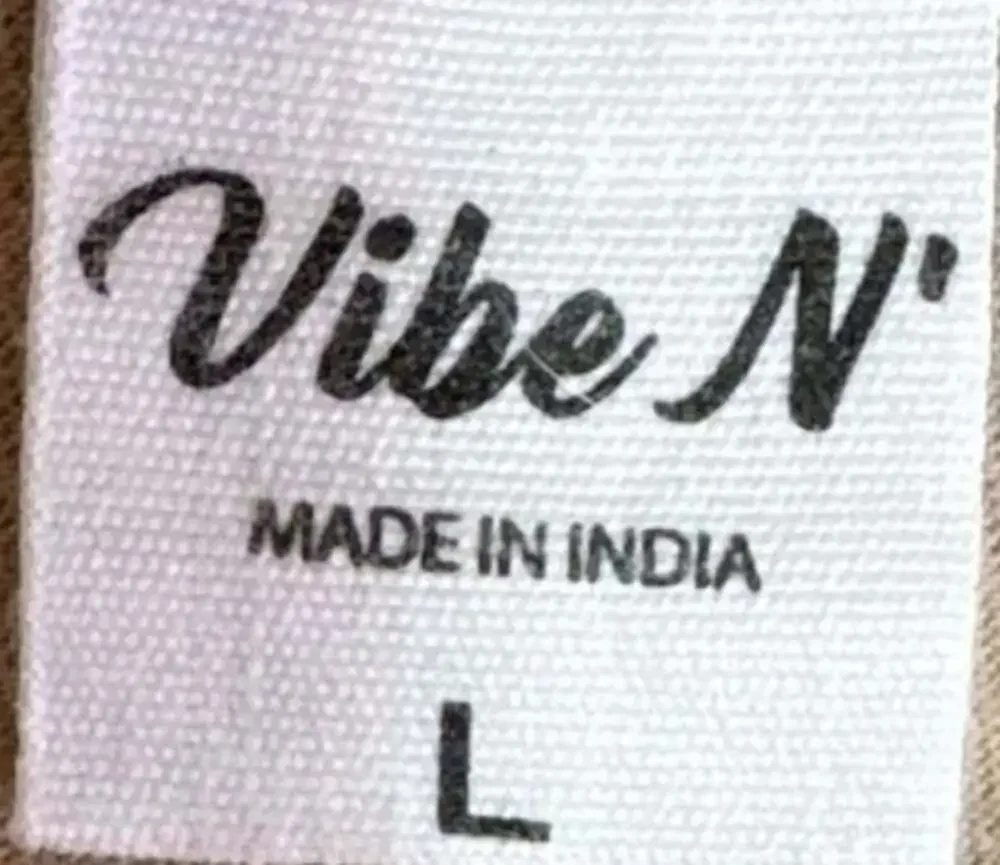 Vibe N' Los Angeles Flower Mart Crop Tee - Sand - L - 100% Cotton - Made in Indi